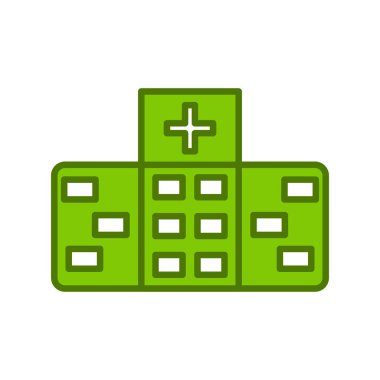 Hastane binası ikon vektör illüstrasyonu