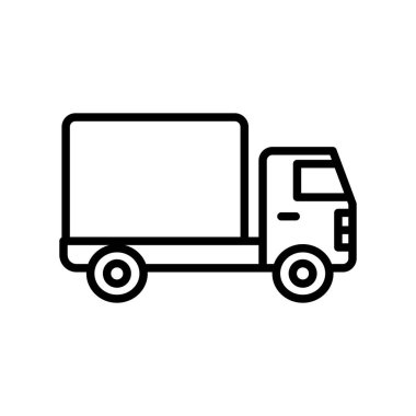 dağıtım kamyonu ikonu vektör çizimi