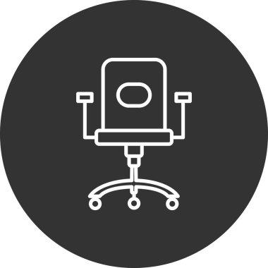 ofis sandalyesi simgesi, vektör illüstrasyonu