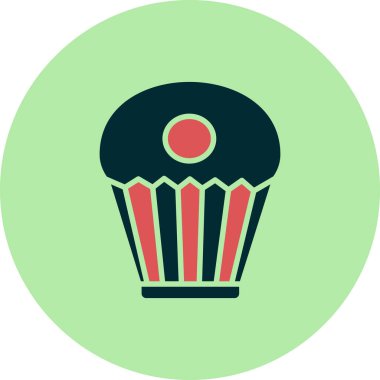 cupcake ikonu vektör illüstrasyonu