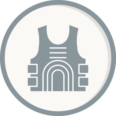 Kurşun geçirmez yelek simgesi, vektör çizimi, vücut zırhı 