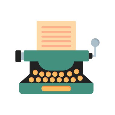 Daktilo. Web simgesi vektör illüstrasyonu 