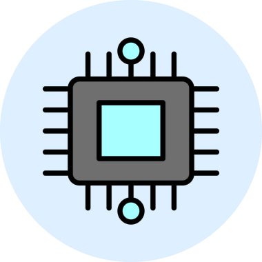 işlemci vektör simgesi, modern basit tasarım, işlemci çipi