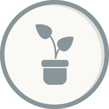 bitki saksısı ikon vektör çizimi tasarımı