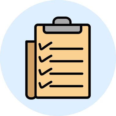 Kontrol listesi. Web simgesi vektör illüstrasyonu 