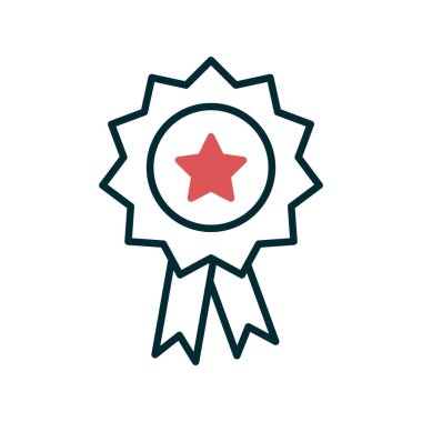 Ödül. Rozetin basit resmedilmiş web simgesi