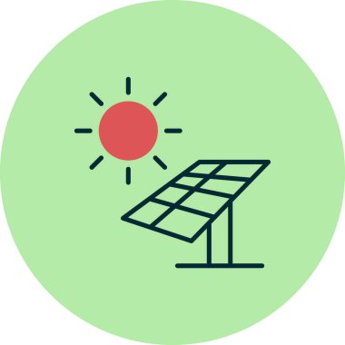 Güneş enerjisi Paneli simgesi. Vektör çizim 