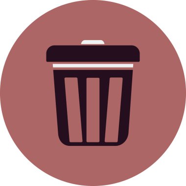 Çöp tenekesi simgesi düz stil. Basit vektör gösterimi  