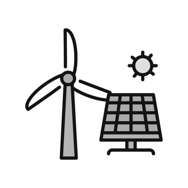 Yenilenebilir enerji ikonu vektör çizimi