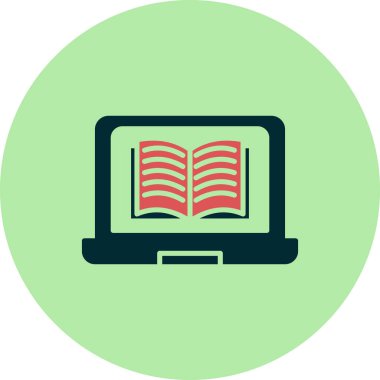 çevrimiçi öğrenme simgesi vektör illüstrasyonu