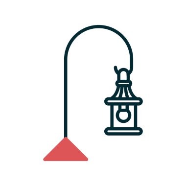 Lamba simgesi, vektör illüstrasyonu, sokak feneri 