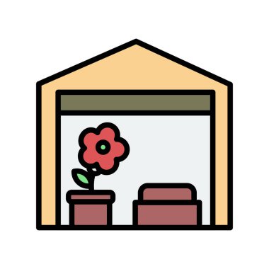 Depo simgesi, vektör illüstrasyonu