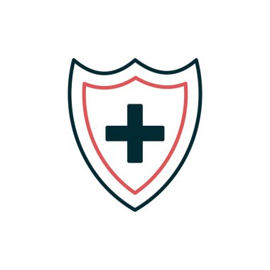 Tıbbi Kalkan ikon vektör çizimi tasarımı