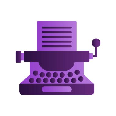 Daktilo. Web simgesi vektör illüstrasyonu 