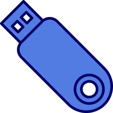USB flash disk simgesi. USB deposunun basit bir illüstrasyonu