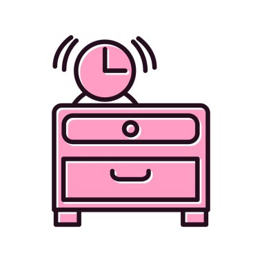 Alarm saat simgesi vektör illüstrasyonu 