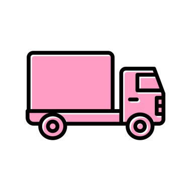 dağıtım kamyonu ikonu vektör çizimi
