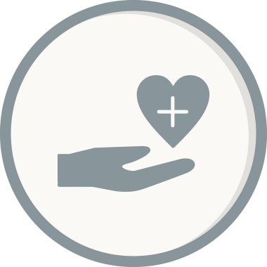 Kalp ikonu olan el, vektör çizim tasarımı. Sağlık hizmetleri kavramı 