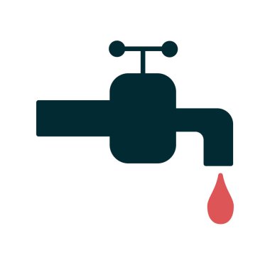 Su musluğu ikonu vektör illüstrasyonu