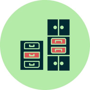 Çekmeceler simgesinin vektör illüstrasyonu 