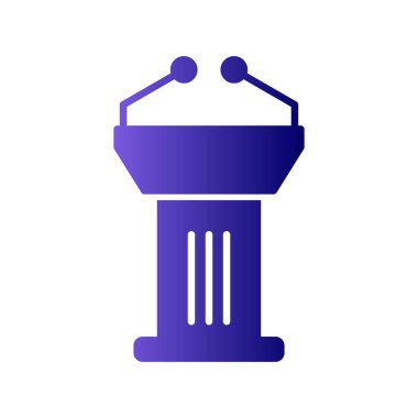 Podyum simgesi vektör logosu illüstrasyonu.  