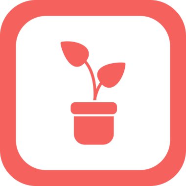 bitki saksısı ikon vektör çizimi tasarımı