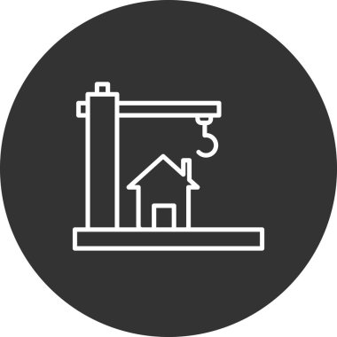 Yapı simgesi altındaki ev, vektör illüstrasyonu