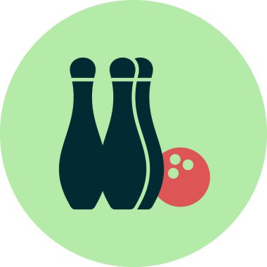 bowling. Web simgesi basit illüstrasyon 