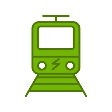 Elektrik tren simgesi, vektör illüstrasyonu