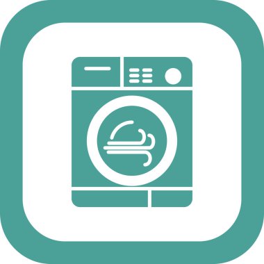 çamaşır makinesi simgesi, vektör illüstrasyonu 