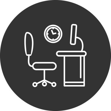 ofis tablosu vektör illüstrasyonu