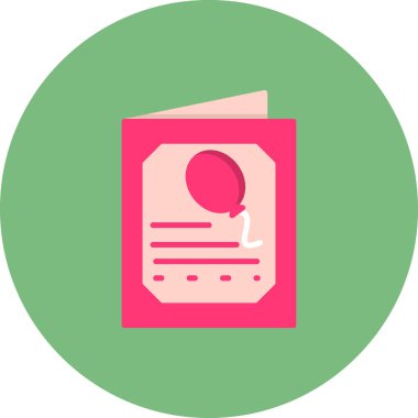 Doğum günü kartı simgesinin vektör illüstrasyonu