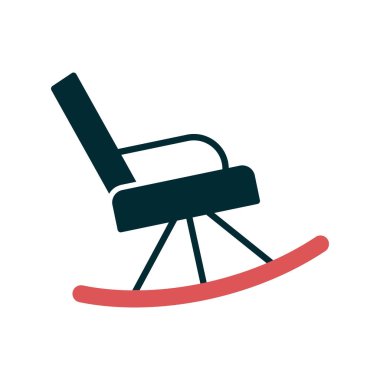 Sallanan sandalye ikonu. Basit vektör illüstrasyonu 