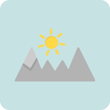 dağ simgesi, vektör illüstrasyonu