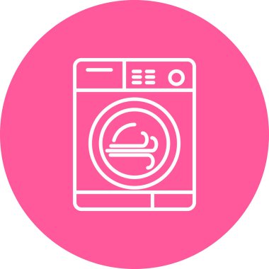 çamaşır makinesi simgesi, vektör illüstrasyonu 