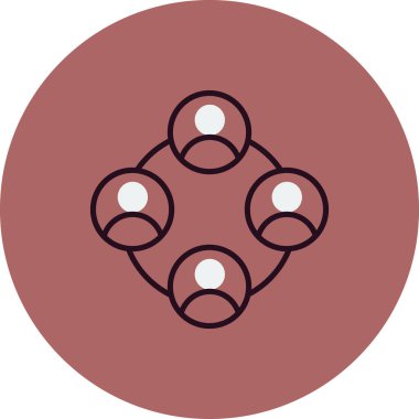 Takım simgesinin vektör çizimi, bir grup insan, takım çalışması