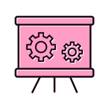 Sunum panosundaki dişlilerin vektör illüstrasyonu