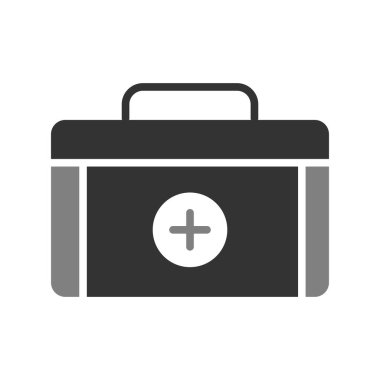 İlk yardım çantası simgesinin vektör illüstrasyonu