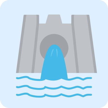 Beyaz arkaplanda izole edilmiş baraj simgesi vektörü 