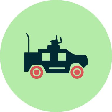 Askeri araç ikon vektörü. İnce çizgi işareti. izole edilmiş sınır sembolü çizimi 