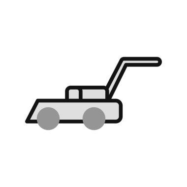 Çim biçme makinesi simgesinin vektör çizimi