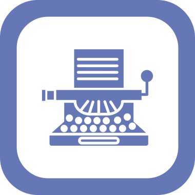 Daktilo. Web simgesi vektör illüstrasyonu 