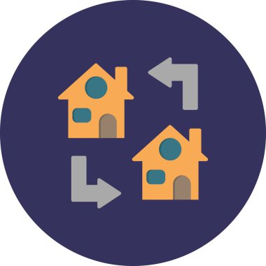 Ev ikonu. Emlak sembolü. Beyaz arkaplanda konsept vektör illüstrasyonunu aktar