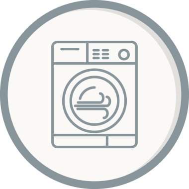 çamaşır makinesi simgesi, vektör illüstrasyonu 