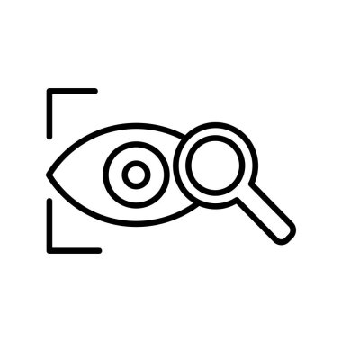 göz ve büyütme cam simgesi, vektör illüstrasyonu ile arama ve görme kavramı