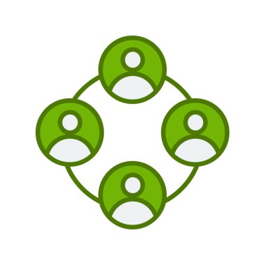 Takım simgesinin vektör çizimi, bir grup insan, takım çalışması