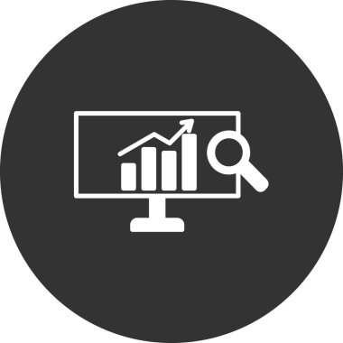 Analizler ince çizgi simgesi, veri araştırma vektörü illüstrasyonu