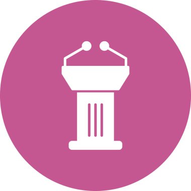 Podyum simgesi vektör logosu illüstrasyonu.  