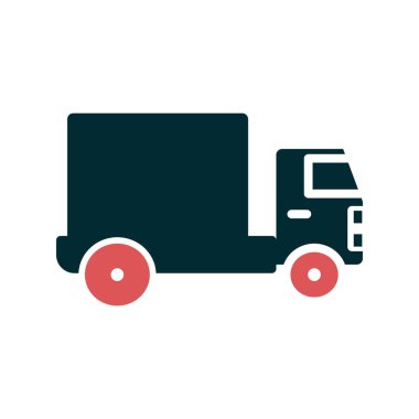 dağıtım kamyonu ikonu vektör çizimi