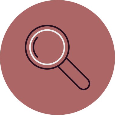 Arama sembolü, büyütme cam çizgi simgesi tasarımı, vektör illüstrasyonu 